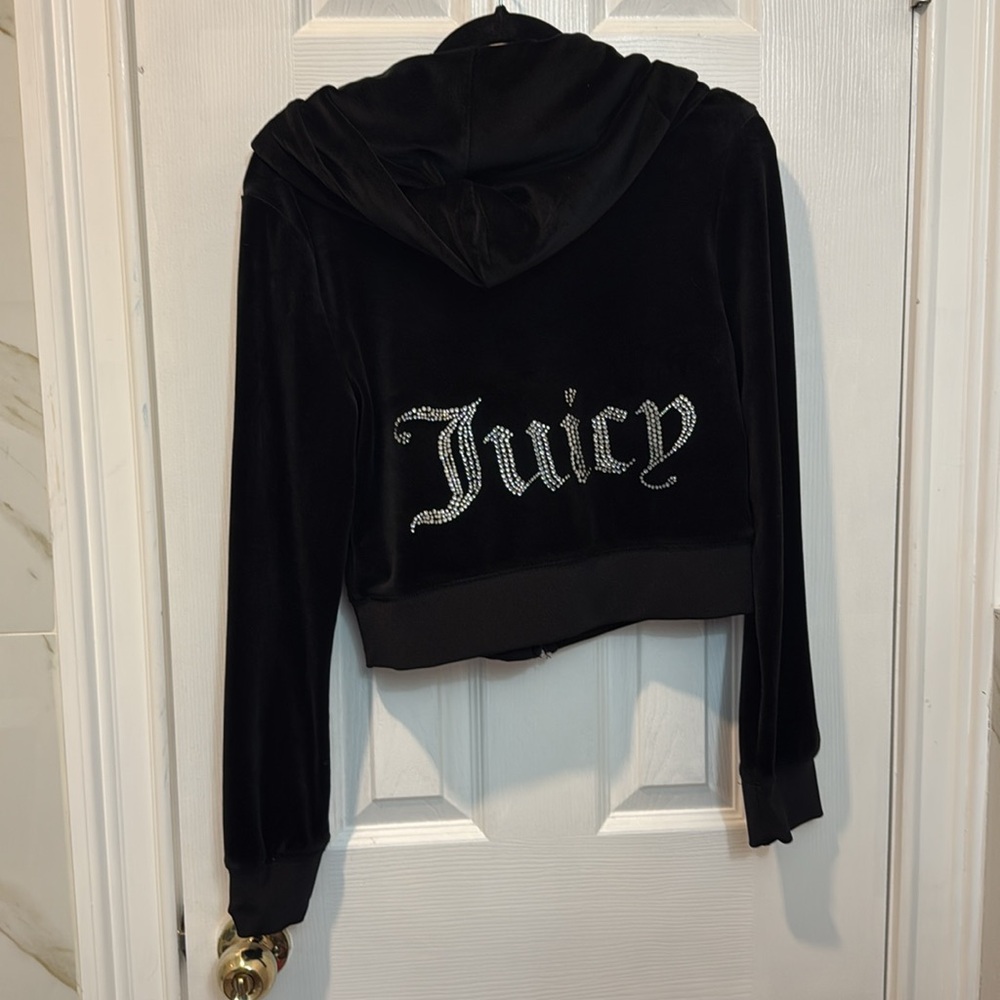 Juicy Couture Black OG Bling Velour Hoodie Jacket